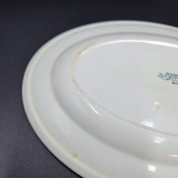 Vintage Oval Plate Platter W.H Grindley Vitrified England Restaurant Ware Read - Picture 8 of 10